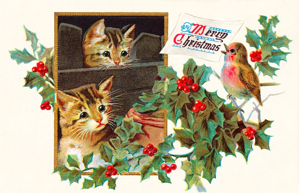 Merry Christmas (1911) from The Miriam and Ira D. Wallach Division of Art, Prints and Photographs: Picture Collection.. Free illustration for personal and commercial use.