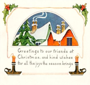 Christmas greetings card (1924) from The Miriam and Ira D. Wallach Division of Art, Prints and Photographs: Picture Collection published by Whitney Valentine Co. . Free illustration for personal and commercial use.