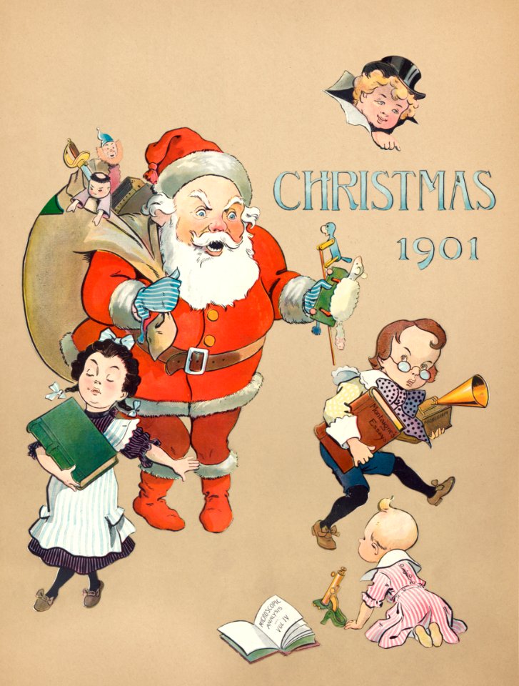 Christmas 1901 (1901) by J. Ottman Lithographic Company.. Free illustration for personal and commercial use.