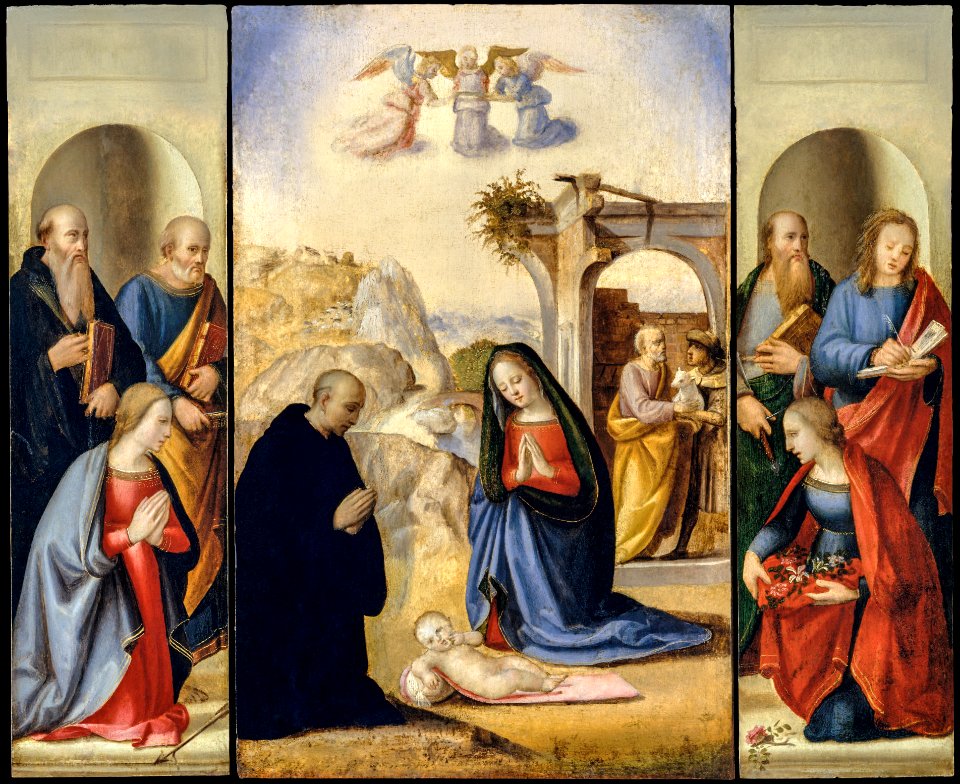 The Nativity with Saints by Ridolfo Ghirlandaio (1483–1561).