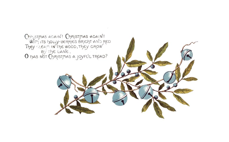 Christmas Card Depicting Bells and Blueberries (1865–1899) by L. Prang & Co.
