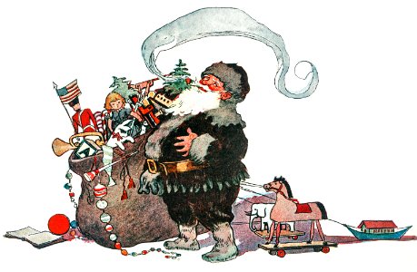 He was chubby and plump, a right jolly old elf by Jessie Wilcox Smith (1863–1935).. Free illustration for personal and commercial use.