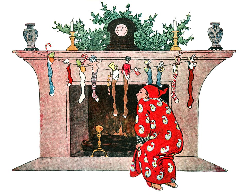 And Giving a Nod, Up the Chimney He Rose by Jessie Wilcox Smith (1863–1935).