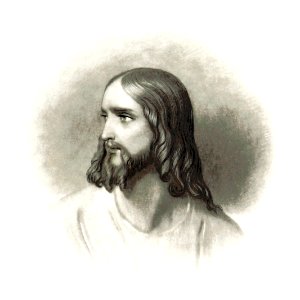 Jesus Christ portrait from Scenes in the life of the Saviour (1845) by Rufus Wilmot Griswold.. Free illustration for personal and commercial use.