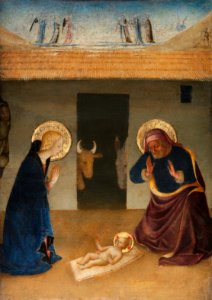The Nativity by Zanobi Strozzi (1412–1468).. Free illustration for personal and commercial use.