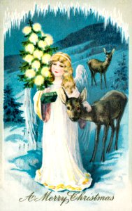 A Merry Christmas Card (1911) from The Miriam and Ira D. Wallach Division of Art, Prints and Photographs.. Free illustration for personal and commercial use.