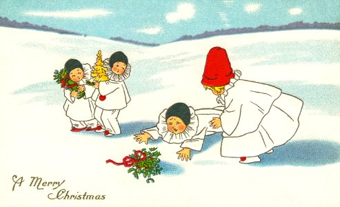 Vintage Christmas Postcard (1916) by Stecher Lithographic Comapany.