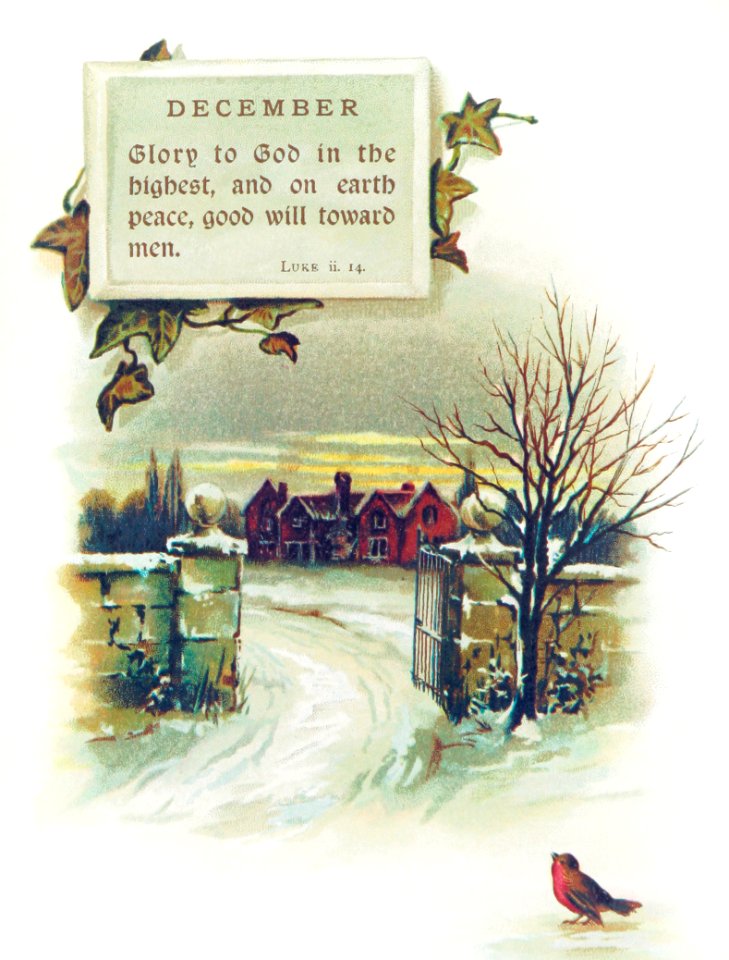 Winter landscape from Mottoes for the Month (1893) by Frances Ridley Havergal.