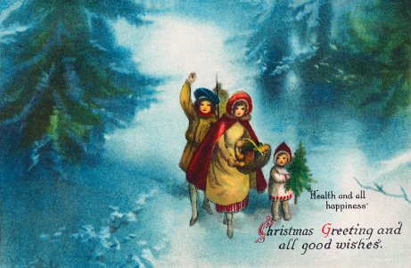 Christmas greeting and all good wishes (1906) from The Miriam And Ira D. Wallach Division Of Art, Prints and Photographs: Picture Collection published by Wolf & Co.. Free illustration for personal and commercial use.