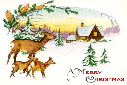 A Merry Christmas (1920) Stecher Lithographic Co.. Free illustration for personal and commercial use.