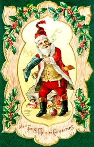 Wishing you a Merry Christmas (ca.1910) from The Miriam and Ira D. Wallach Division of Art, Prints and Photographs: Picture Collection.. Free illustration for personal and commercial use.