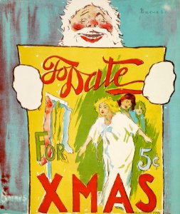 "To Date For Christmas" Poster (1895) by Will. R Barnes.. Free illustration for personal and commercial use.