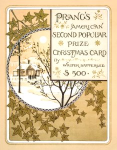 Vintage Christmas Card by L. Prang & Co.. Free illustration for personal and commercial use.