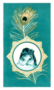 Christmas Card Depicting Owl (1865–1899) by L. Prang & Co.. Free illustration for personal and commercial use.