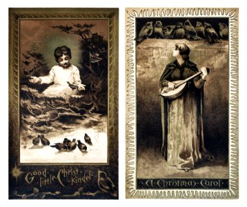 Christmas Card Depicting Women and Children (1865–1899) by L. Prang & Co.