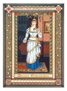 Christmas Cards Depicting Woman (1865–1899) by L. Prang & Co.. Free illustration for personal and commercial use.