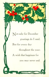 Christmas Greeting Card (ca. 1922) from The Miriam and Ira D. Wallach Division of Art, Prints and Photographs.. Free illustration for personal and commercial use.