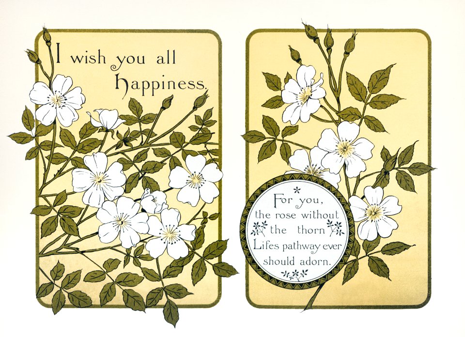 Christmas Card Depicting Botanical Ornamentation (1865–1899) by L. Prang & Co.