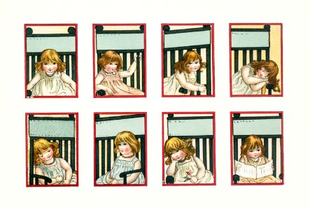 Christmas Card Depicting Girls (1865–1899) by L. Prang & Co.