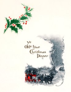 Christmas menu featuring a horse carriage from a Christmas dinner held by Logan house at Altoona, PA from (1898) The Buttolph collection of menus.