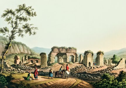 Ruins of the Temple of Diana at Ephesus from Views in the Ottoman Dominions, in Europe, in Asia, and some of the Mediterranean islands (1810) illustrated by Luigi Mayer (1755-1803).. Free illustration for personal and commercial use.