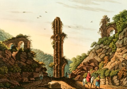 Ancient Aqueduct in Samos from Views in the Ottoman Dominions, in Europe, in Asia, and some of the Mediterranean islands (1810) illustrated by Luigi Mayer (1755-1803).