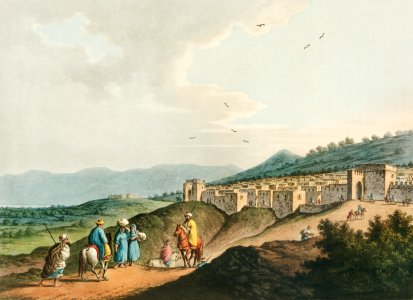 City of Bethlehem, in Palestine from Views in the Ottoman Dominions, in Europe, in Asia, and some of the Mediterranean islands (1810) illustrated by Luigi Mayer (1755-1803).