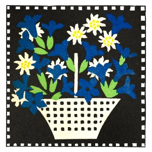 Basket of Flowers (1907) by Leopoldine Kolbe.. Free illustration for personal and commercial use.