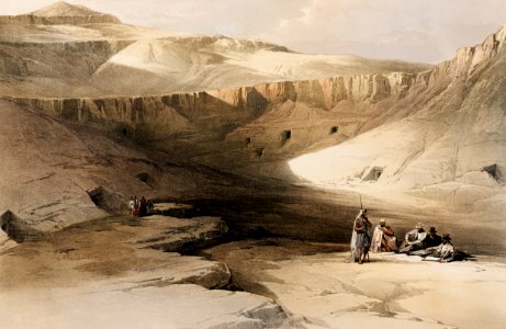Entrance to the tombs of the kings of Thebes illustration by David Roberts (1796–1864).