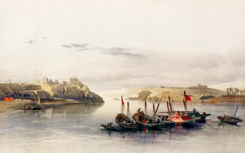 General view of Esouan and the Island of Elephantine illustration by David Roberts (1796–1864).