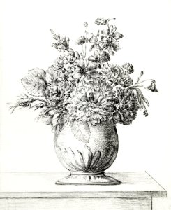 Flowers in a vase by Jean Bernard (1775-1883).. Free illustration for personal and commercial use.