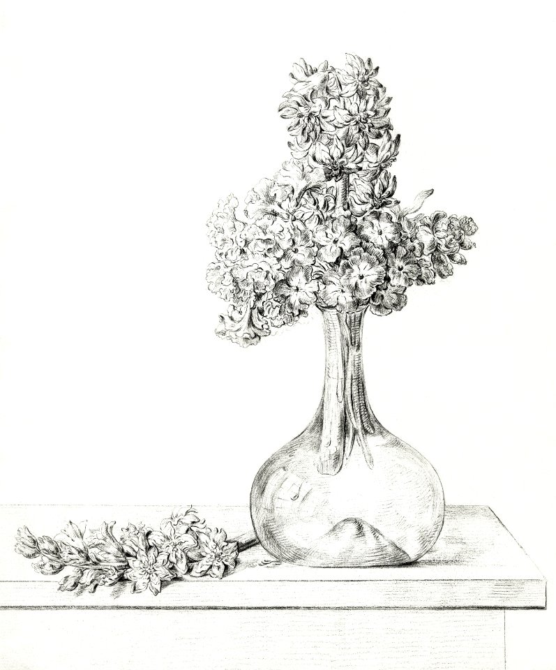 Flowers in a vase (1810 - 1815) by Jean Bernard (1775-1883).
