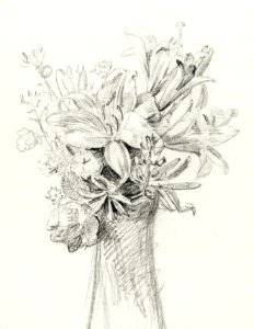 Flowers in a vase by Jean Bernard (1775-1883).. Free illustration for personal and commercial use.