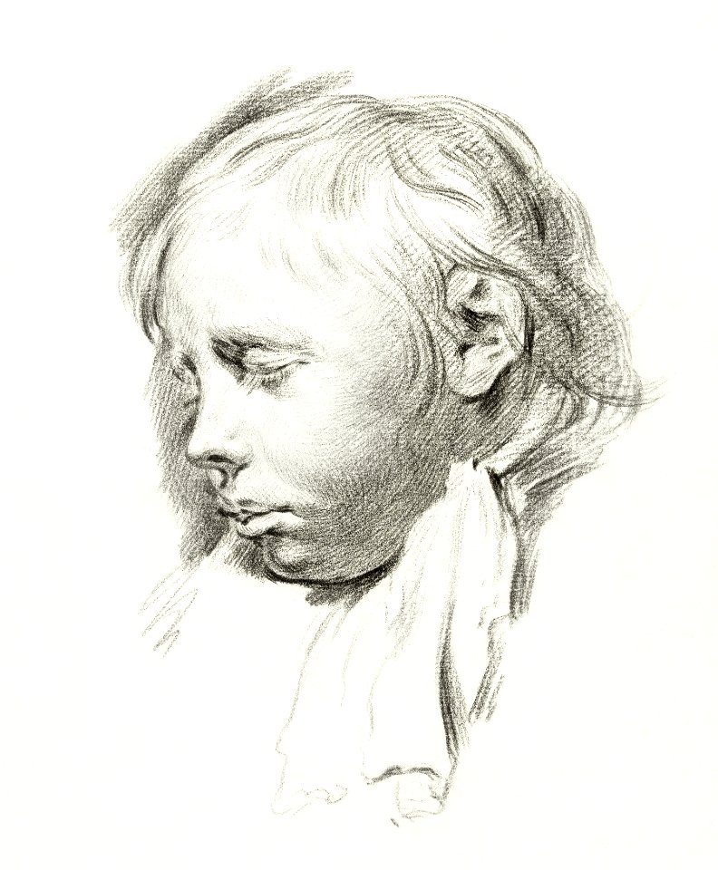 Sleeping boy by Jean Bernard (1775-1883).