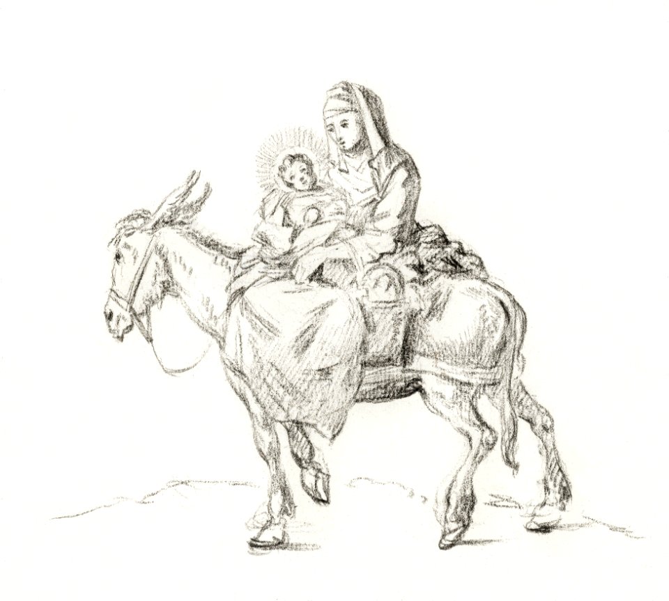 Flight to Egypt by Jean Bernard (1775-1883).