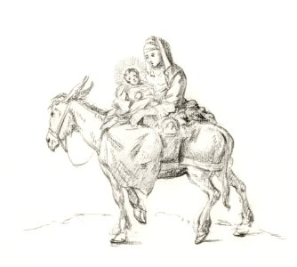 Flight to Egypt by Jean Bernard (1775-1883).. Free illustration for personal and commercial use.