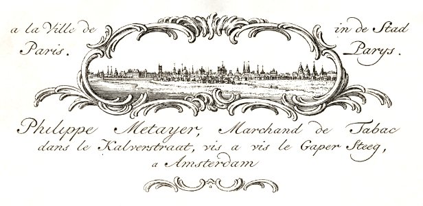 Business card by Philippe Metayer, tobacco merchant (1785 - 1833) by Jean Bernard (1775-1883).. Free illustration for personal and commercial use.