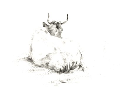Lying cow (1821) by Jean Bernard (1775-1883).. Free illustration for personal and commercial use.