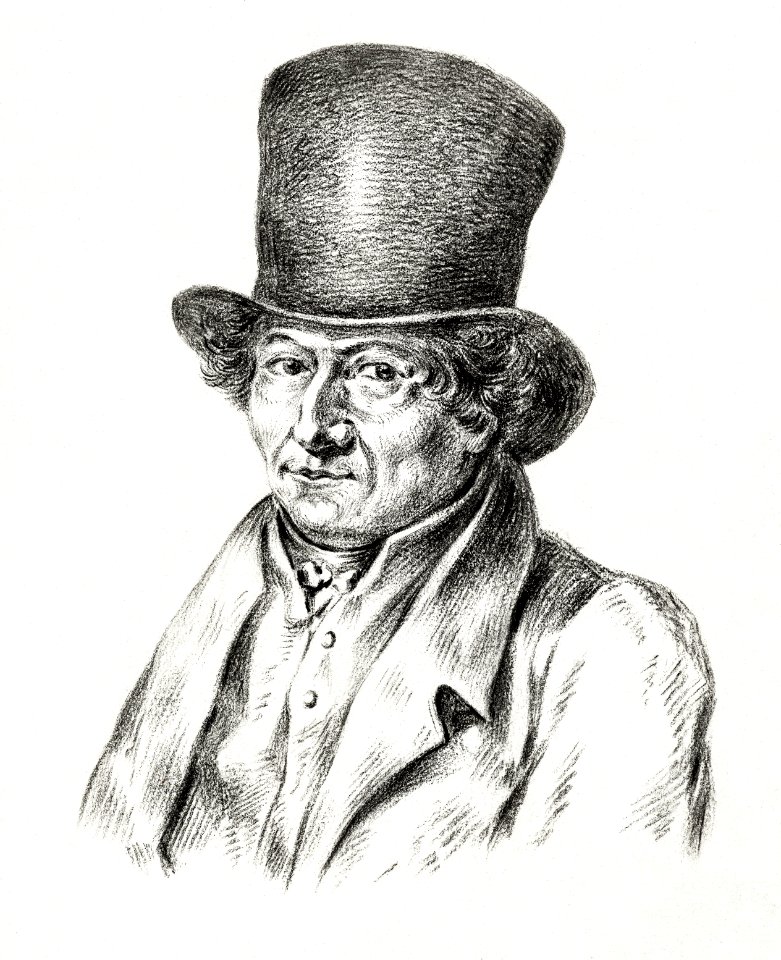 Self-portrait of Jean Bernard by Jean Bernard (1775-1883).. Free illustration for personal and commercial use.