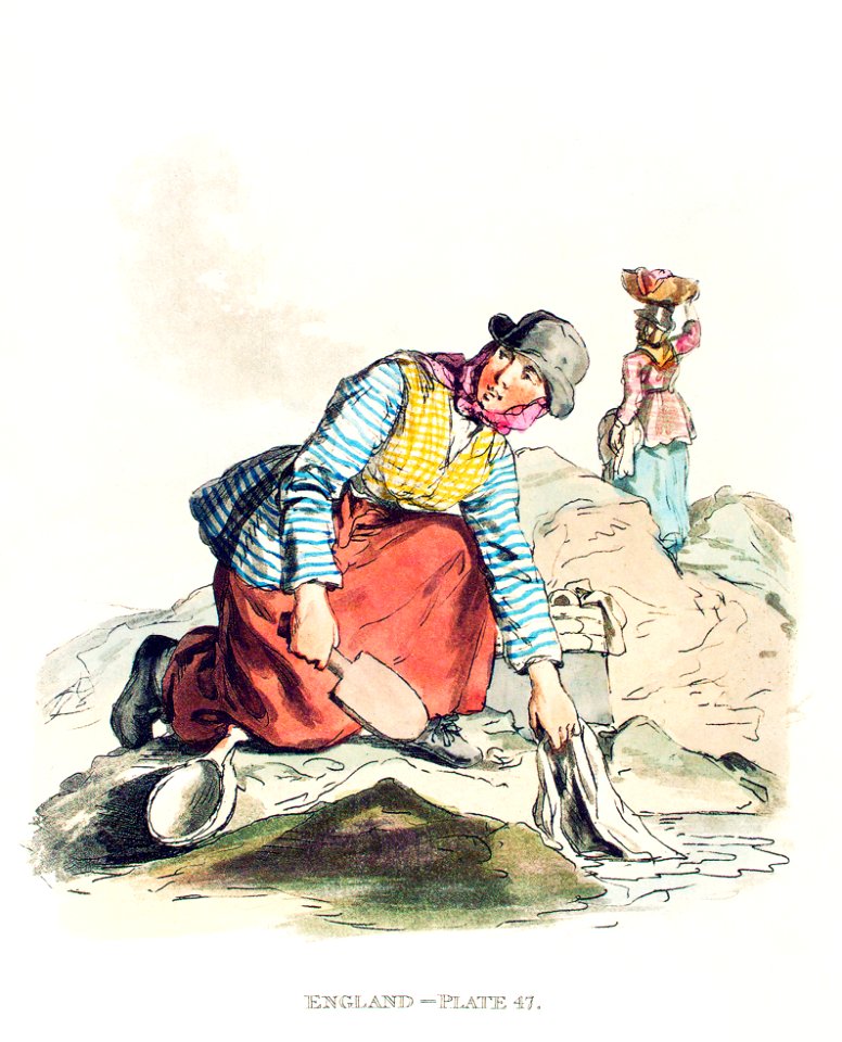 Illustration of welsh women from Picturesque Representations of the Dress and Manners of the English(1814) by William Alexander (1767-1816).