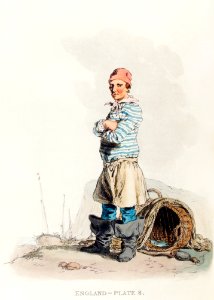 Illustration of a hastings fisherman from Picturesque Representations of the Dress and Manners of the English(1814) by William Alexander (1767-1816).. Free illustration for personal and commercial use.
