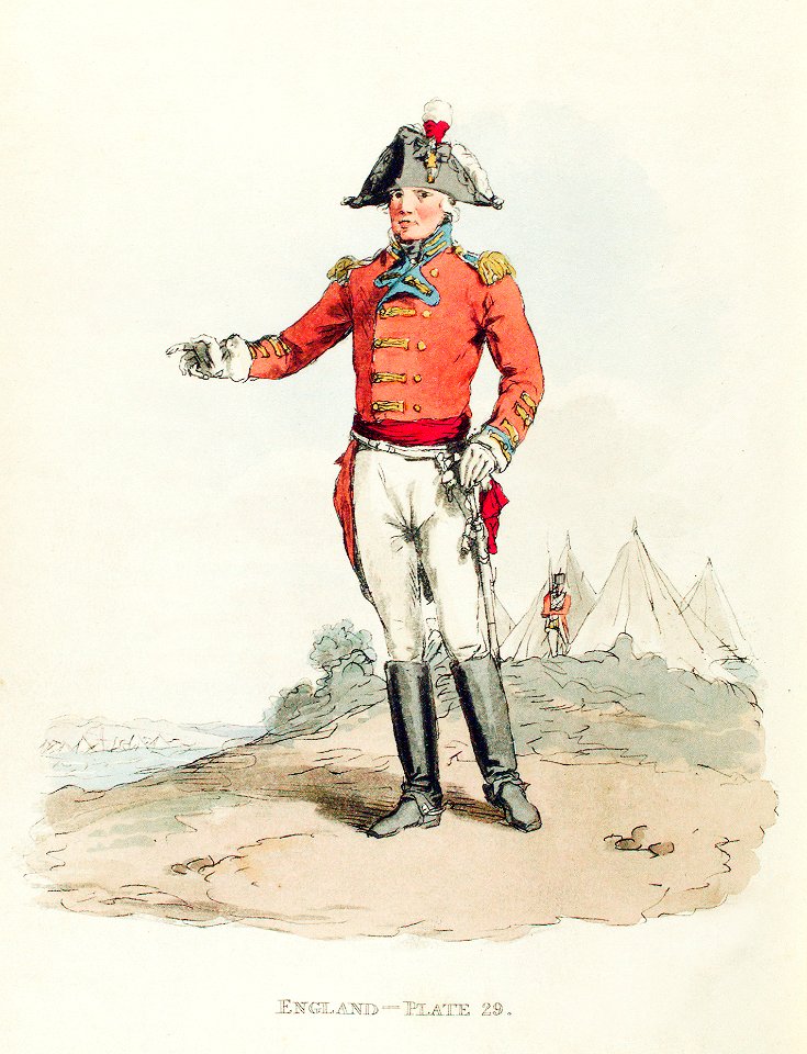 Illustration of a general from Picturesque Representations of the Dress and Manners of the English(1814) by William Alexander (1767-1816).