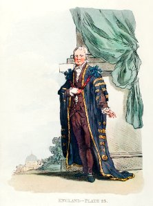 Illustration of lord-Mayor from Picturesque Representations of the Dress and Manners of the English(1814) by William Alexander (1767-1816).