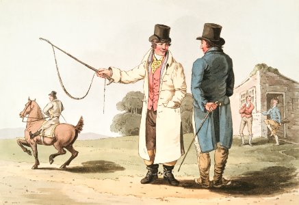 Illustration of the horse dealer from The Costume of Yorkshire (1814) by George Walker (1781-1856).. Free illustration for personal and commercial use.
