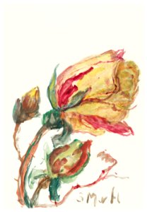 Rose (1844–1909) by Sientje Mesdag-van Houten.. Free illustration for personal and commercial use.