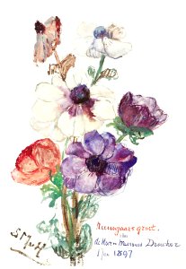 New Year's Greeting with Anemones (1897) by Sientje Mesdag-van Houten.