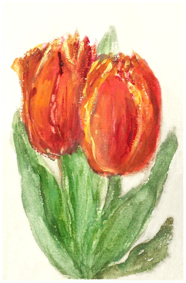 Two Red Tulips by Sientje Mesdag-van Houten (1834–1909).