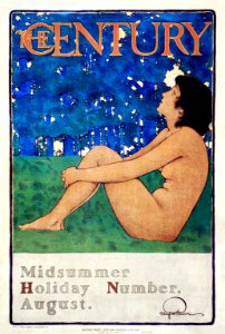 Naked lady vintage poster, The Century: Midsummer holiday number (ca. 1897) by Maxfield Parrish. Original from Library of Congress. Digitally enhanced by rawpixel.