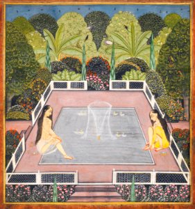 Women by a Garden Pool. Original from The Yale University Art Gallery. Digitally enhanced by rawpixel.. Free illustration for personal and commercial use.