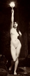 Sensual nude portrait, La Vérité Portrait of Sophie Croizette by Jules Lefebvre (ca. 1870–1890). Original from The Getty. Digitally enhanced by rawpixel.. Free illustration for personal and commercial use.